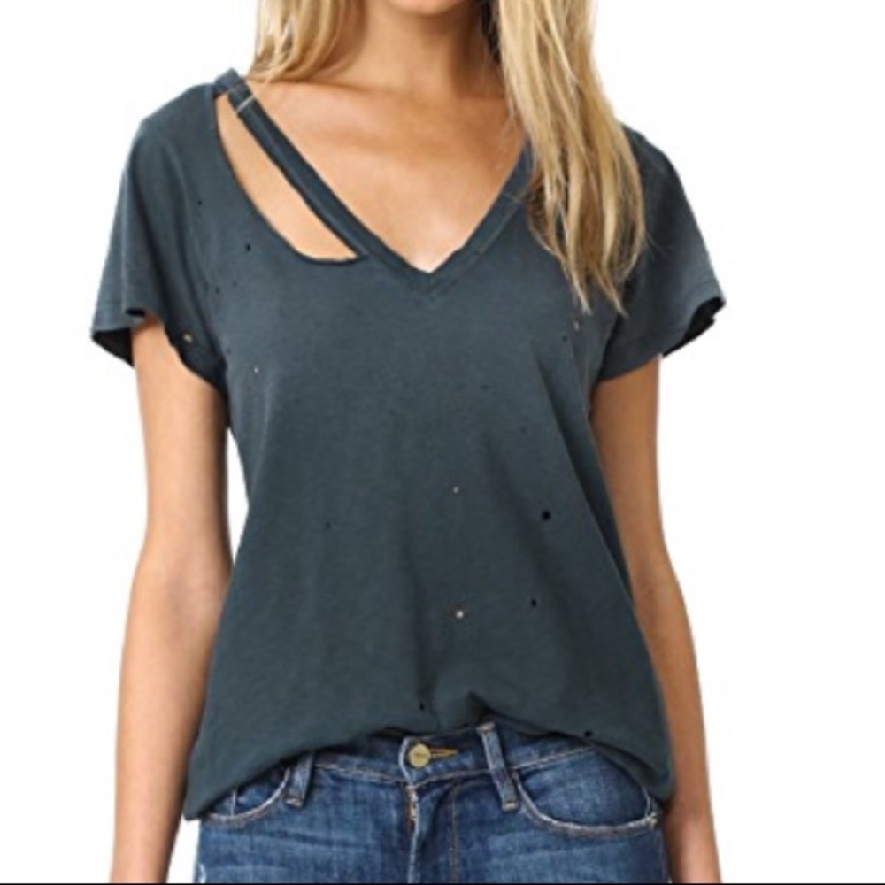 LNA distressed Fallon V-neck tshirt size XS